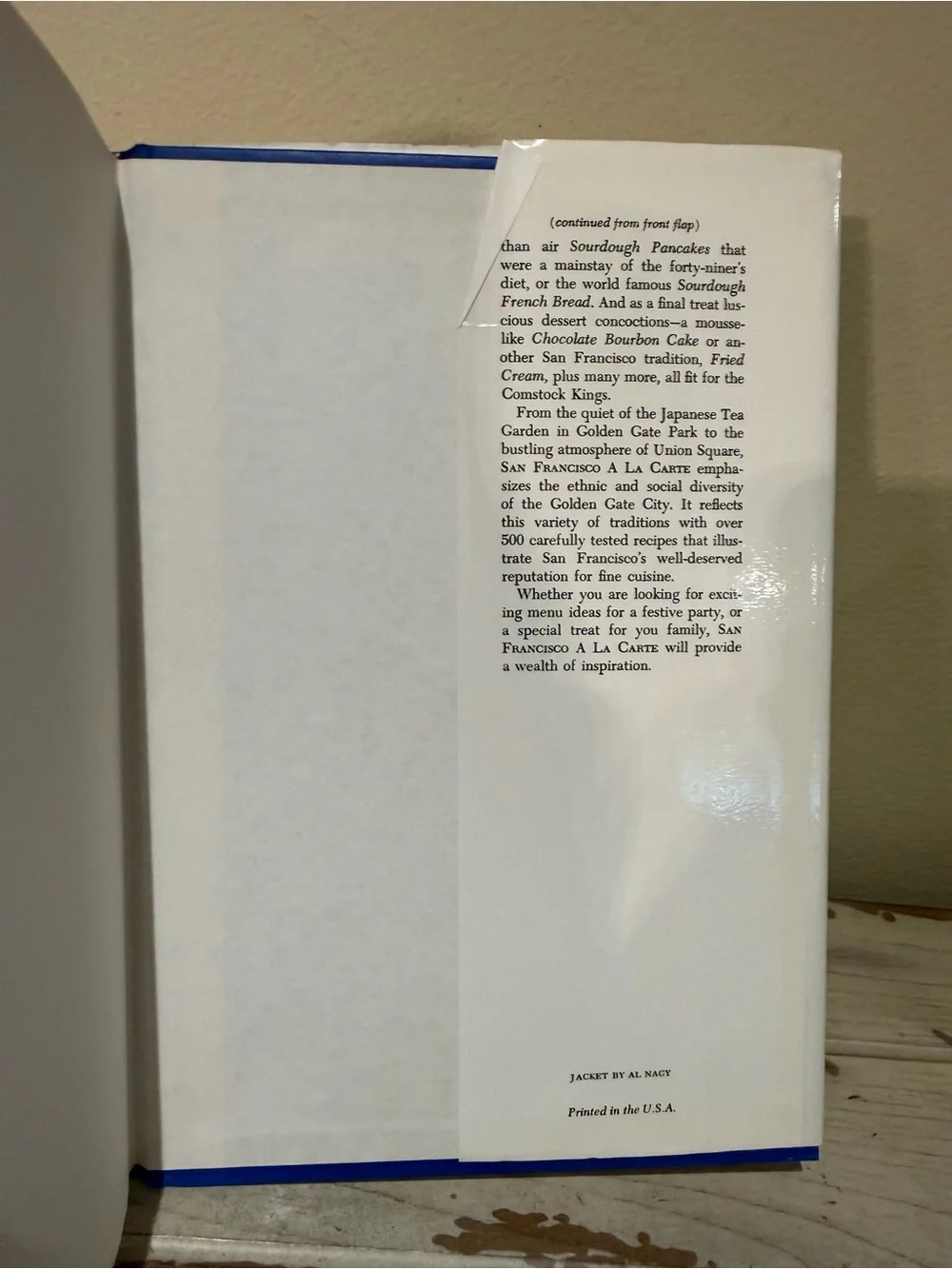 VTG 1979 San Francisco à la Carte Cookbook Junior League Hardcover Dust Jacket